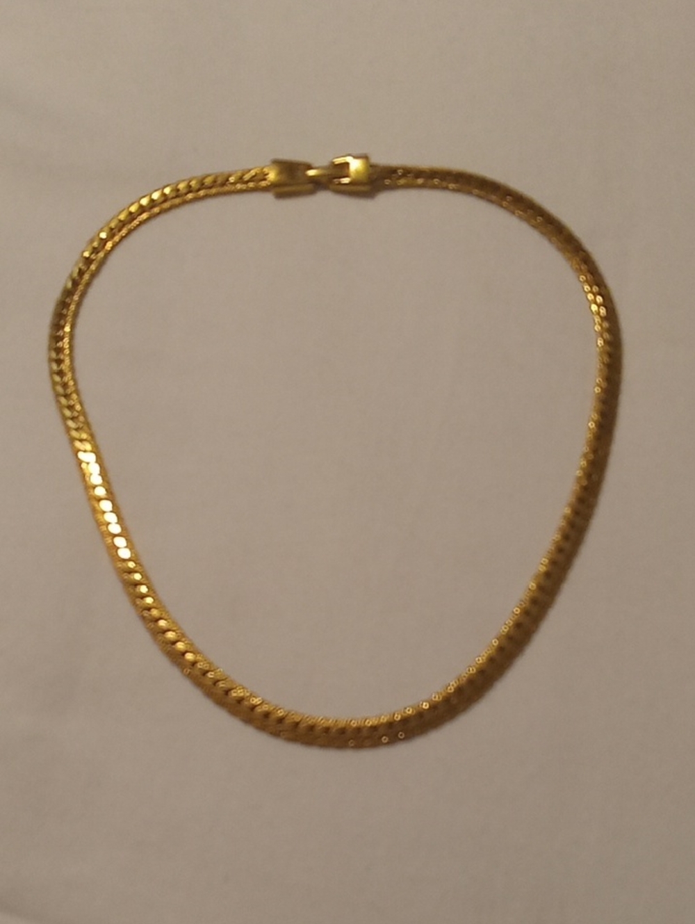 Vintage Napier Gold Tone Flat Curb Chain Necklace